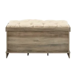 Kirkland's Home Benches & Ottomans-Gray Wash Entryway Bench And Storage Bins