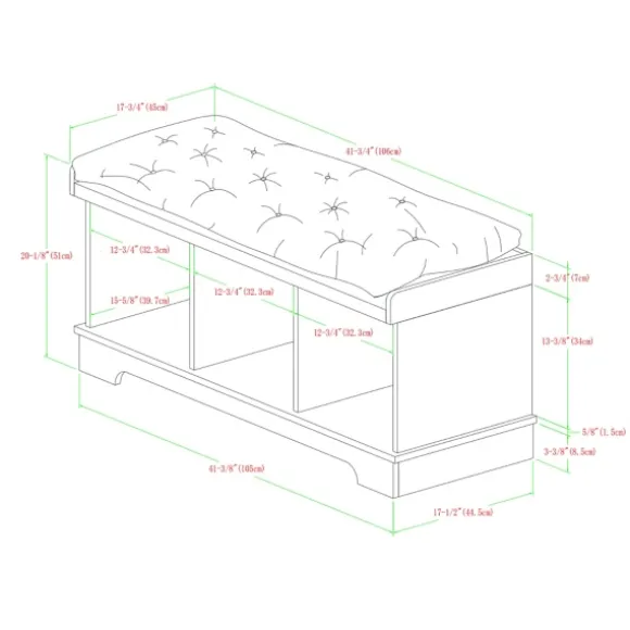Kirkland's Home Benches & Ottomans-Gray Wash Entryway Bench And Storage Bins