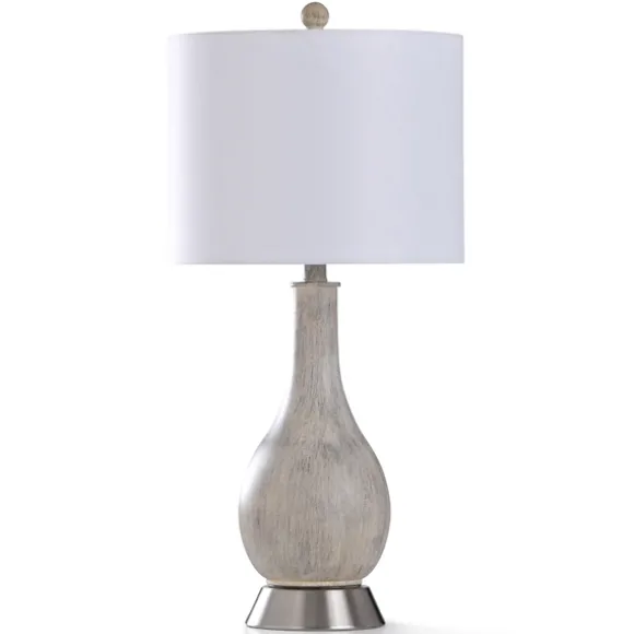 Kirkland's Home Table Lamps-Gray Wash Rounded Table Lamp