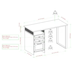 Kirkland's Home Office Furniture-Gray Wash Wood And Mesh 3-Drawer Desk