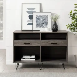 Kirkland's Home Console Tables-Gray Weathered Farmhouse Table Console