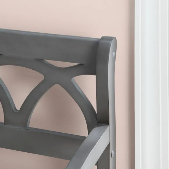 Kirkland's Home Benches & Ottomans-Gray Wood Upholstered Storage Bench