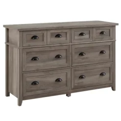 Kirkland's Home Dressers & Chests-Graywash Wood Cup Handle Dresser