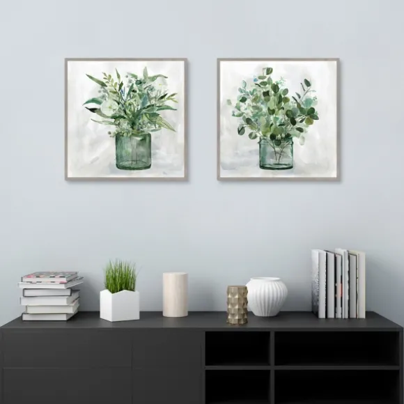 Kirkland's Home Canvas Art-Green Garden 2-Pc. Framed Canvas Art Print Set