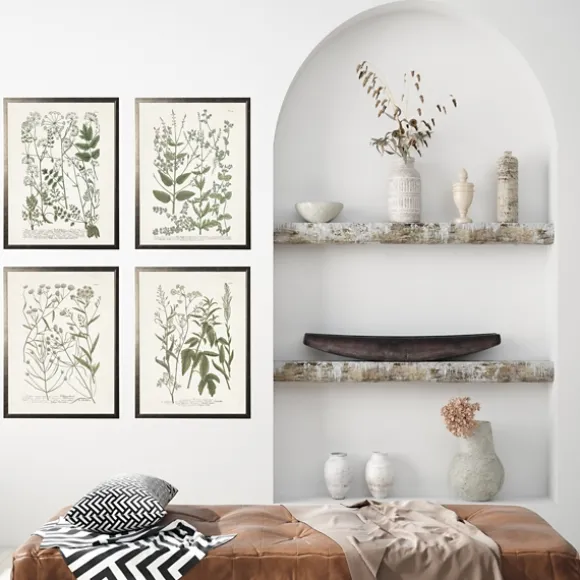 Kirkland's Home Framed Art-Greenery On Cream Back Framed Art Prints, Set Of 4