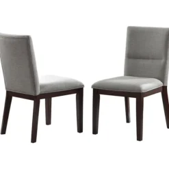 Kirkland's Home Dining Chairs-Greige And Walnut Dining Chairs, Set Of 2