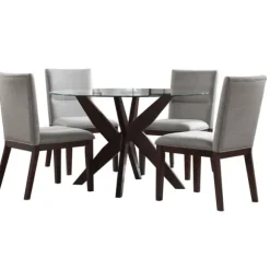 Kirkland's Home Dining Sets-Greige And Walnut 5-Pc. Dining Set