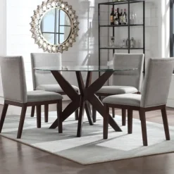 Kirkland's Home Dining Sets-Greige And Walnut 5-Pc. Dining Set