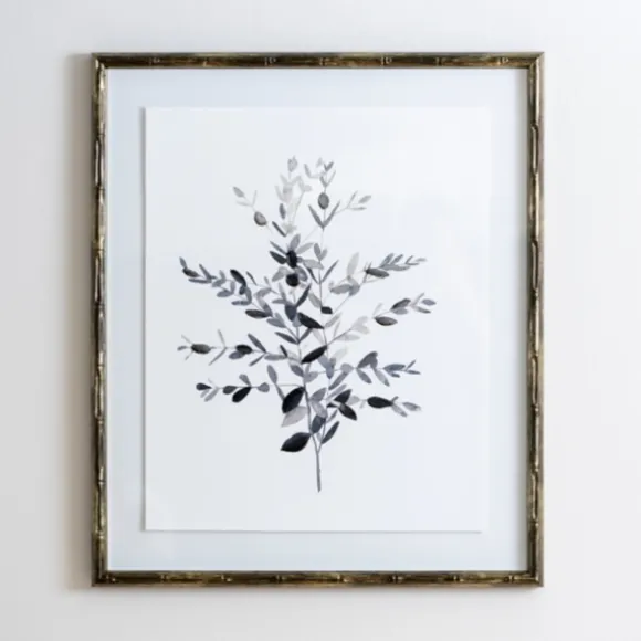 Kirkland's Home Framed Art-Greige Leaves Ii Bamboo Frame Art Print