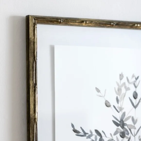 Kirkland's Home Framed Art-Greige Leaves Ii Bamboo Frame Art Print