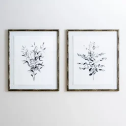 Kirkland's Home Framed Art-Greige Leaves Ii Bamboo Frame Art Print