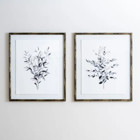 Kirkland's Home Framed Art-Greige Leaves Ii Bamboo Frame Art Print