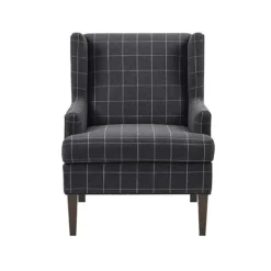 Kirkland's Home Accent Chairs-Grid Plaid Upholstered Martha Stewart Accent Chair