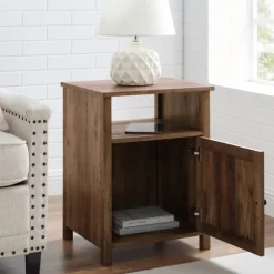 Kirkland's Home Accent & End Tables-Grooved Door Barnwood Side Table