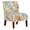Kirkland's Home Accent Chairs-Hailey Bright Paisley Curved Back Slipper Chair