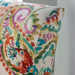 Kirkland's Home Accent Chairs-Hailey Bright Paisley Curved Back Slipper Chair