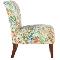 Kirkland's Home Accent Chairs-Hailey Bright Paisley Curved Back Slipper Chair