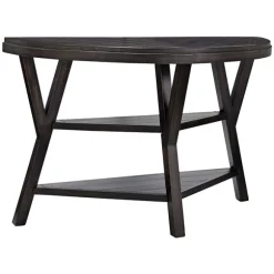 Kirkland's Home Console Tables-Half Round Wood Flared Base Console Table