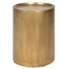 Kirkland's Home Accent & End Tables-Hammered Brass Barrel Accent Table