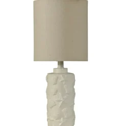 Kirkland's Home Table Lamps-Hand Carved White Seashell Table Lamp