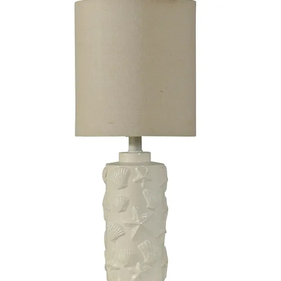 Kirkland's Home Table Lamps-Hand Carved White Seashell Table Lamp