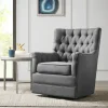 Kirkland's Home Accent Chairs-Hand-Tufted Swivel Glider Accent Chair