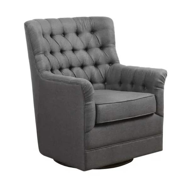 Kirkland's Home Accent Chairs-Hand-Tufted Swivel Glider Accent Chair