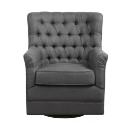 Kirkland's Home Accent Chairs-Hand-Tufted Swivel Glider Accent Chair