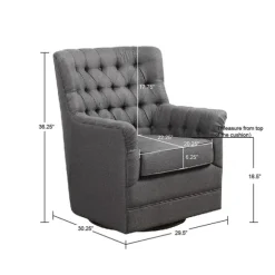 Kirkland's Home Accent Chairs-Hand-Tufted Swivel Glider Accent Chair