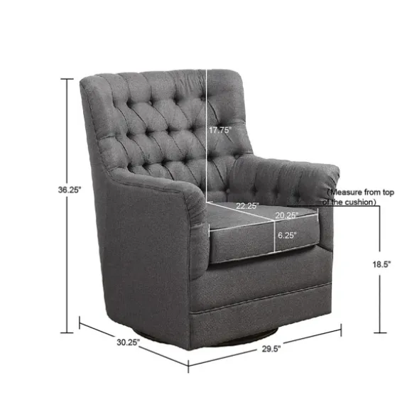 Kirkland's Home Accent Chairs-Hand-Tufted Swivel Glider Accent Chair