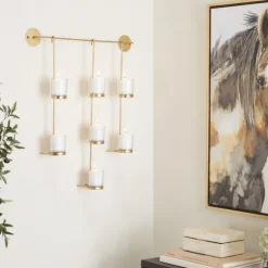 Kirkland's Home Sconces-Hanging Glass Votive Wall Plaque