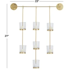 Kirkland's Home Sconces-Hanging Glass Votive Wall Plaque