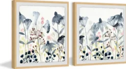 Kirkland's Home Framed Art-Happy Garden Diptych Framed Art Prints, Set Of 2