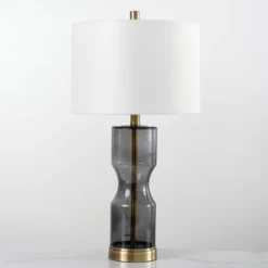 Kirkland's Home Table Lamps-Hayley Smoke Hourglass Table Lamp