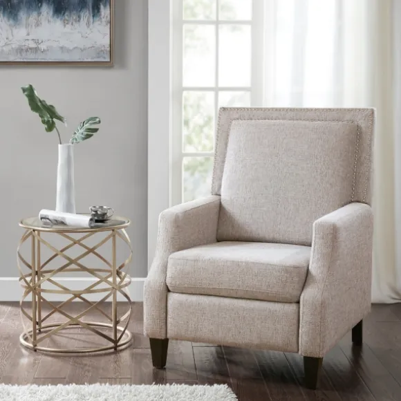 Kirkland's Home Accent Chairs-High Back Nail Head Trim Upholstered Recliner
