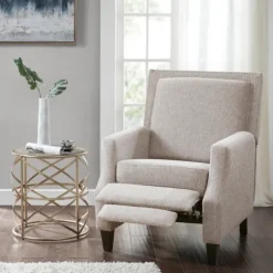 Kirkland's Home Accent Chairs-High Back Nail Head Trim Upholstered Recliner