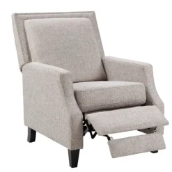 Kirkland's Home Accent Chairs-High Back Nail Head Trim Upholstered Recliner
