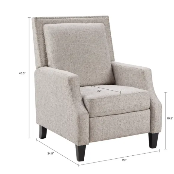 Kirkland's Home Accent Chairs-High Back Nail Head Trim Upholstered Recliner