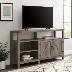 Kirkland's Home Tv Stands & Media Consoles-Highboy Barn Door Tv Stand