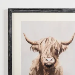 Kirkland's Home Framed Art-Highland Cow Distressed Framed Art Print