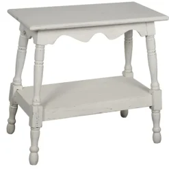 Kirkland's Home Accent & End Tables-Hollie Cream Slant Leg Scallop Edge Side Table