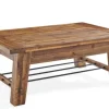 Kirkland's Home Coffee Tables-Honey Acacia Wood Coffee Table With Metal Bars
