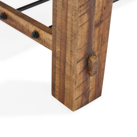 Kirkland's Home Coffee Tables-Honey Acacia Wood Coffee Table With Metal Bars