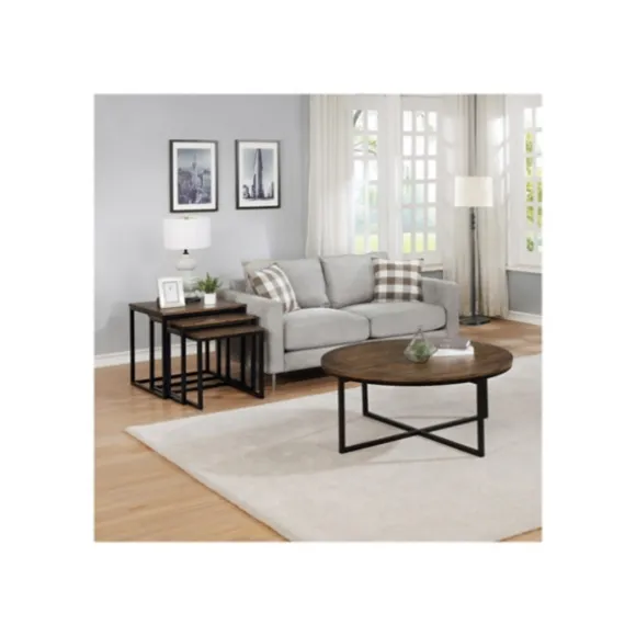 Kirkland's Home Coffee Tables-Honey Acacia Wood Round Coffee Table