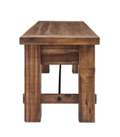 Kirkland's Home Dining Chairs-Honey Acacia Wood Rustic Metal Rod Dining Bench