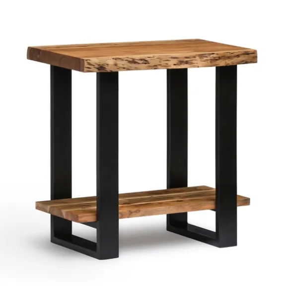Kirkland's Home Coffee Tables-Honey Live Edge 3-Pc. Coffee And Accent Table Set
