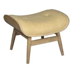 Kirkland's Home Benches & Ottomans-Honey Mushroom Leather Ottoman