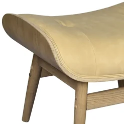 Kirkland's Home Benches & Ottomans-Honey Mushroom Leather Ottoman