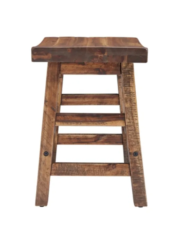 Kirkland's Home Benches & Ottomans-Honey Saddle Seat Wood Stool