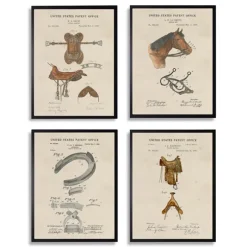Kirkland's Home Framed Art-Horse Patents Framed Art Prints, Set Of 4
